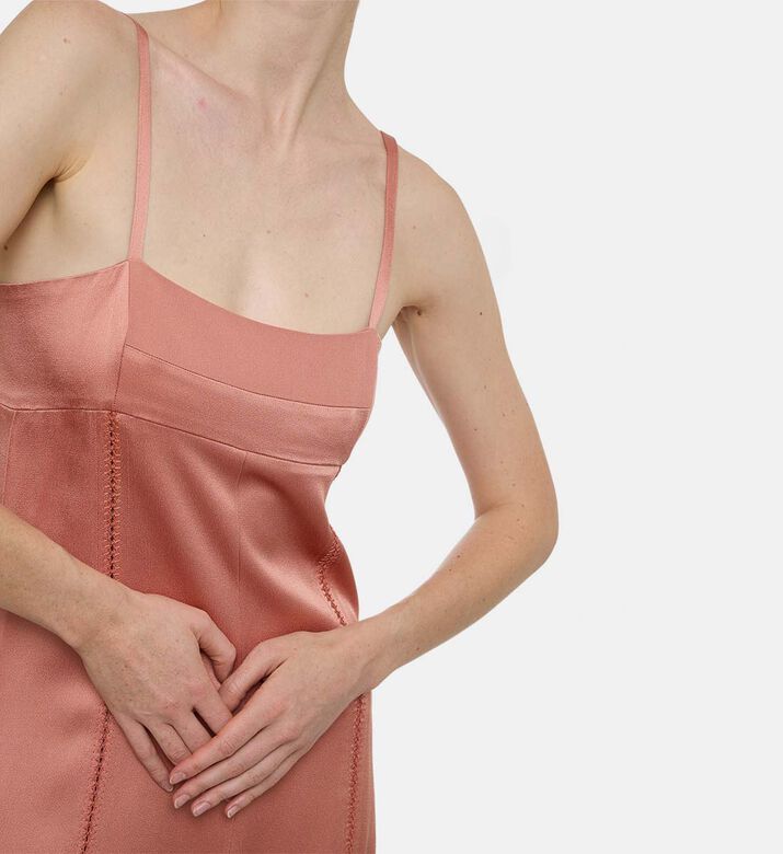 Satin Embroidered Slip Dess