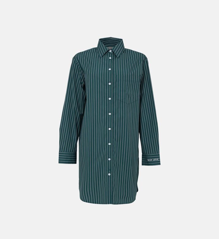 Rorning Striped Shirt Dress
