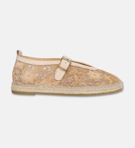 Kanna Lace Mary Jane Espadrilles, Camel, Eu-41, Packshot View