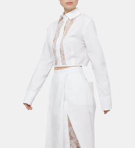 Cotton Lace-in Fitted Shirt