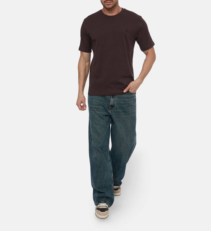 Samsoe Saotto Logo-embroidery Short-sleeve T-shirt, Black, L, Model View