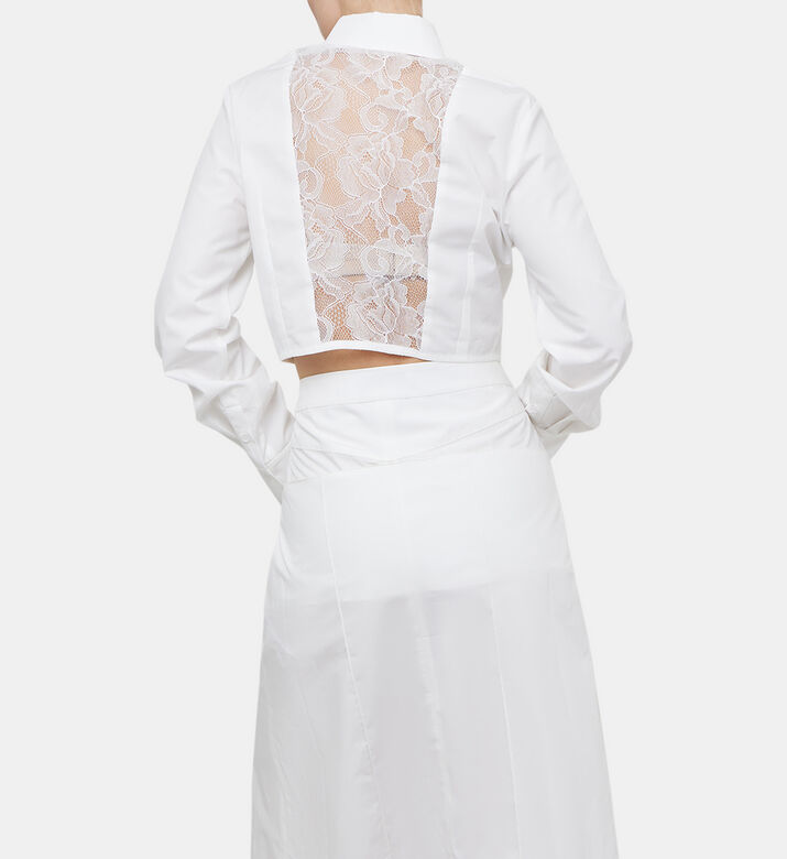 Cotton Lace-in Fitted Shirt