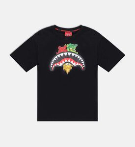 Sprayground Sharks-in-paris Characters Sneaking T-shirt, Black, 8y, Packshot View