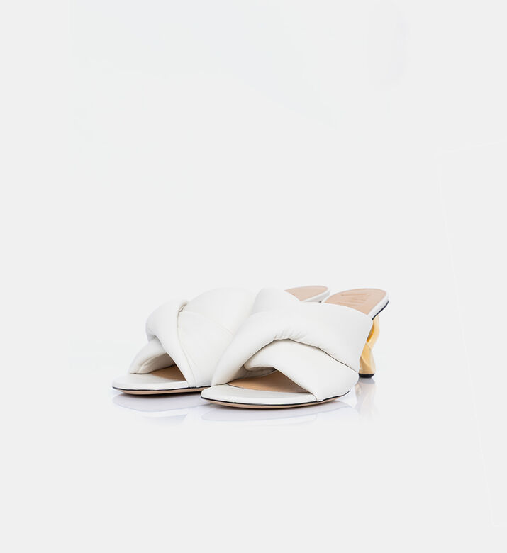 JW Anderson Gold Heel Leather Flip-flops, Off-white, Eu-36, Packshot View