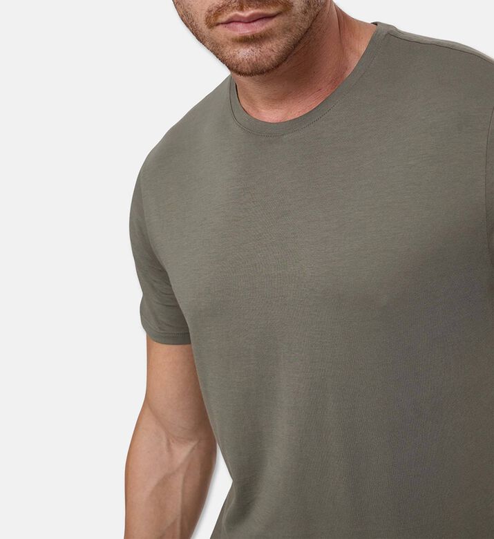Vince Crewneck Long-sleeve Sweater, Olive, L, Model View