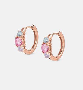 أقراط فضية ذهب وردي بزركونيا مكعبة كولور وايف