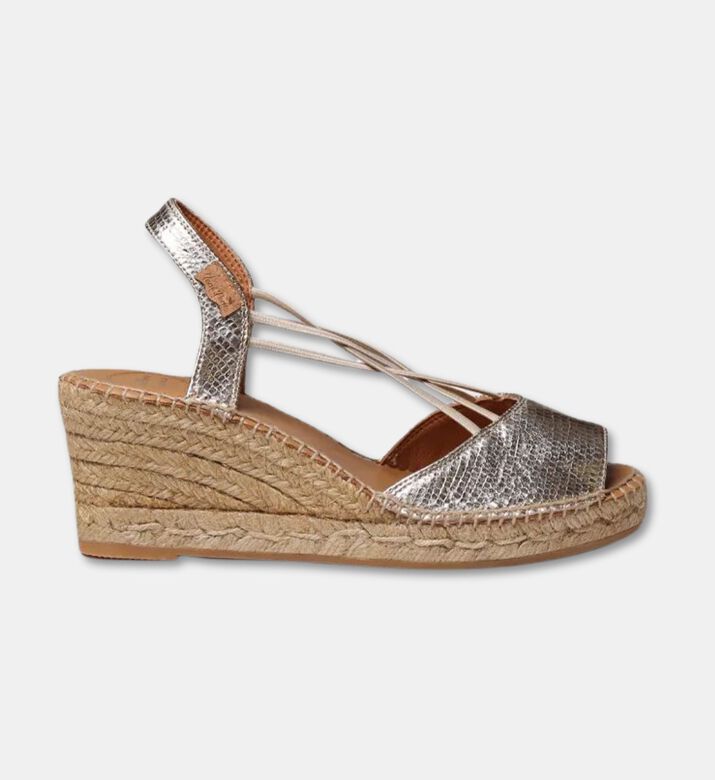 Toni Pons Metallic Wedge Slingback Espadrilles, Light-gold, Eu-38, Packshot View