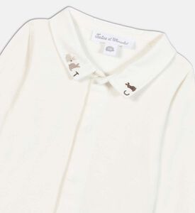 Rabbit-embroidery Collar Bodysuit