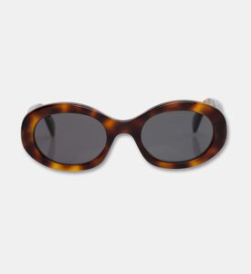 Celine Acetate Oval Logo-embellished Sunglasses, Terracotta, Packshot View