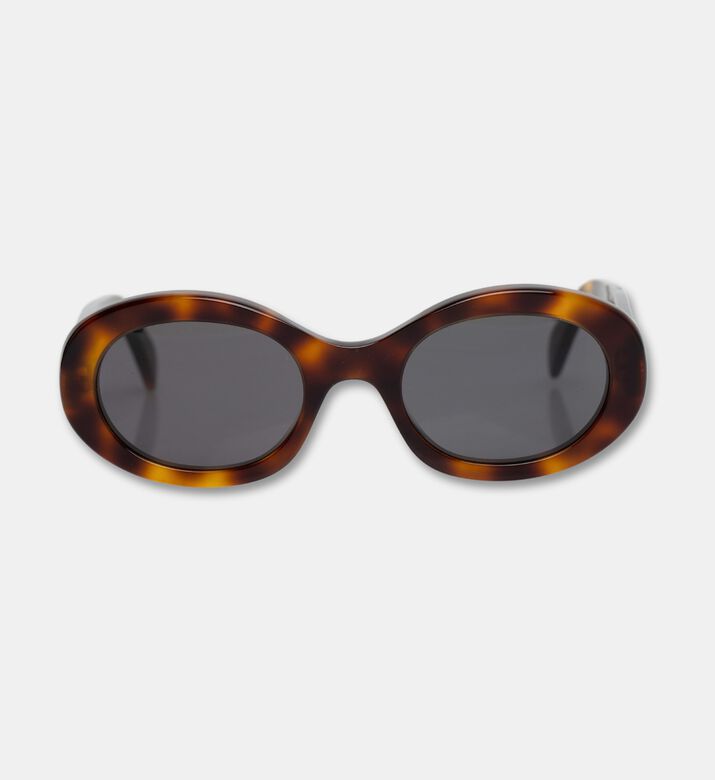 Celine Acetate Oval Logo-embellished Sunglasses, Terracotta, Packshot View