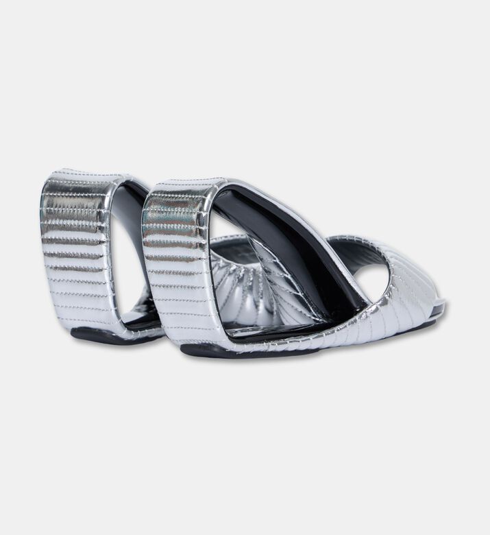 UN United Nude Cow Leather High Heel Sabot Sandals, Silver, Eu-39, Packshot View