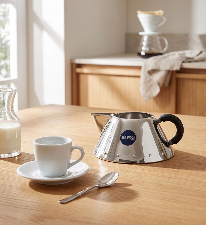 Alessi Stainless Steel Handled Creamer, Model View