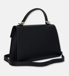 Maya.M Signature Pebbled Leather Medium Satchel, Black, Packshot View