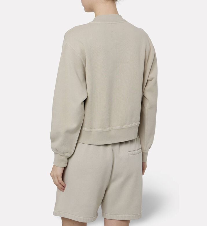 Isabel Marant Three-button Henley Pullover, Beige, 38, Model View