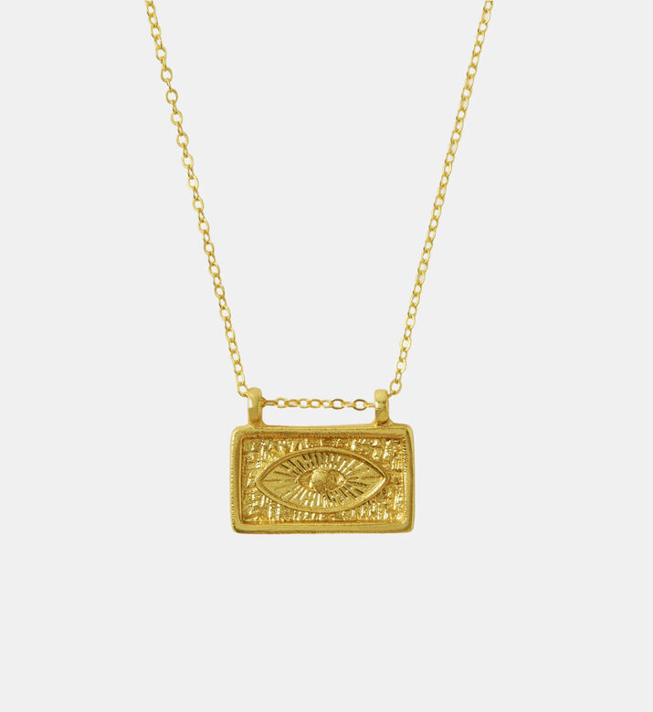 Ottoman Hands Square Evil Eye Pendant Necklace, Packshot View