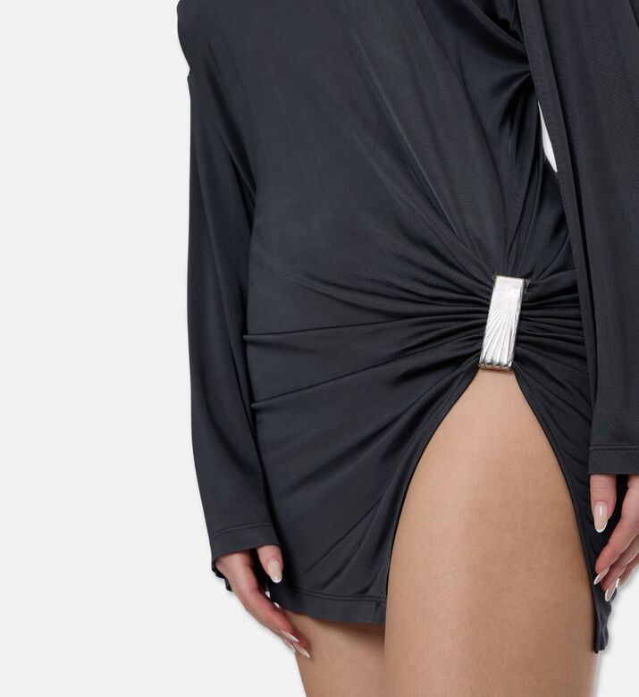 The Attico Metal Detail Draped Mini Dress, Model View