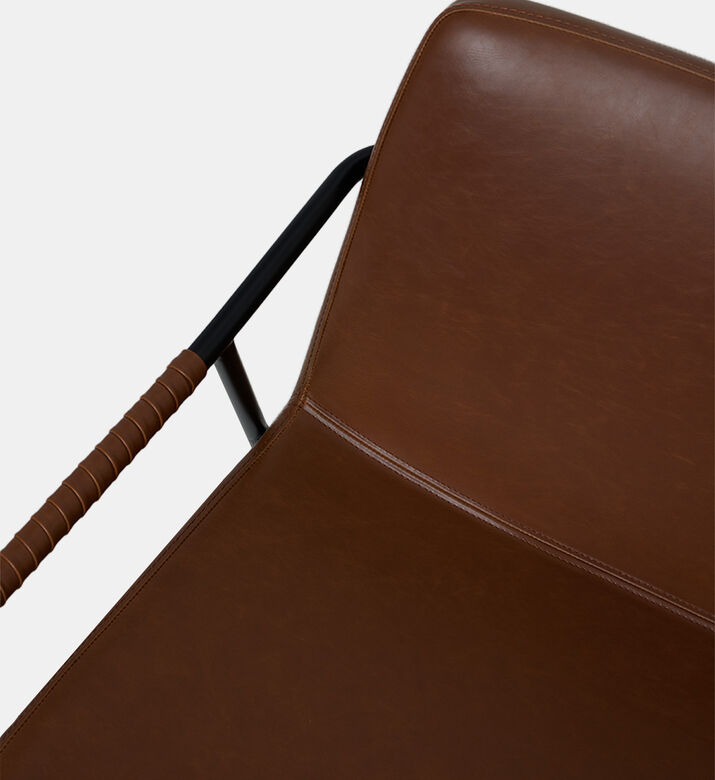 Dan Form Boto Metal Leather Lounge Chair, Brown, Packshot View