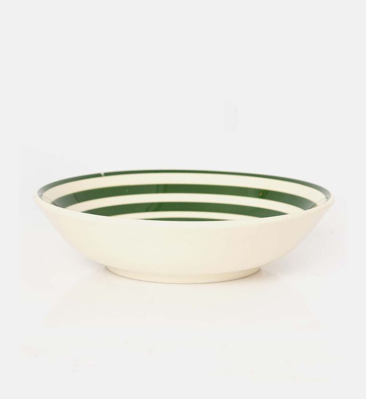 Easy Life Hand-painted Ceramic Soup Plate, Green, Packshot View