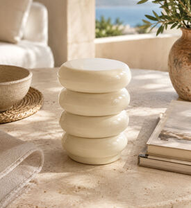 Light and Living Mirogi Segmented Table, Cream, 30x40-cm, Packshot View