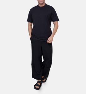 تيشيرت قصير الأكمام قطن بشعار على الصدر