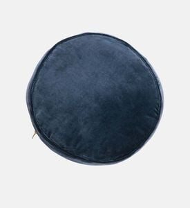 Home Deco and More Feona Velvet Round Filled And Vaccumed Cushion, Dark-blue, Packshot View