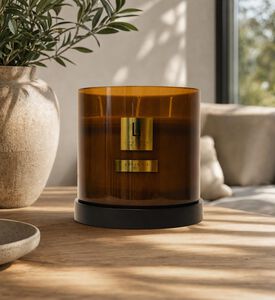 Lifestyle Home Amber Fie Xxl Luxury Glass Amber Candle, Model View