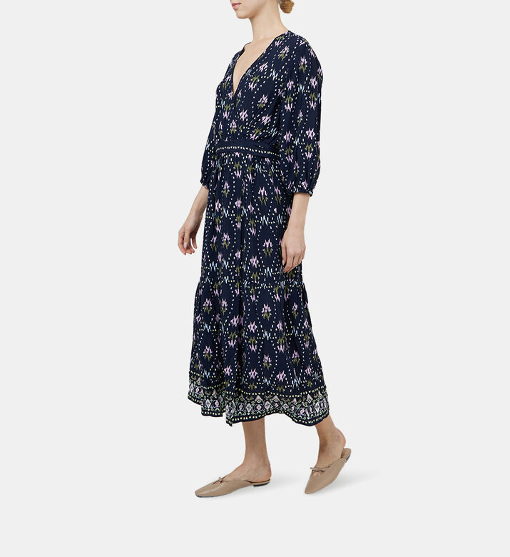 Nerla Printed Wrap Midi Dress Nerla Printed Wrap Midi Dress