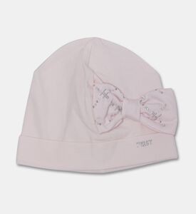 My First Collection Bow-detail Baby Beanie, Pink, 0-3m, Packshot View