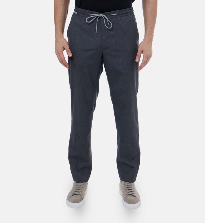 Virgin Wool Elastic Waistband Pants