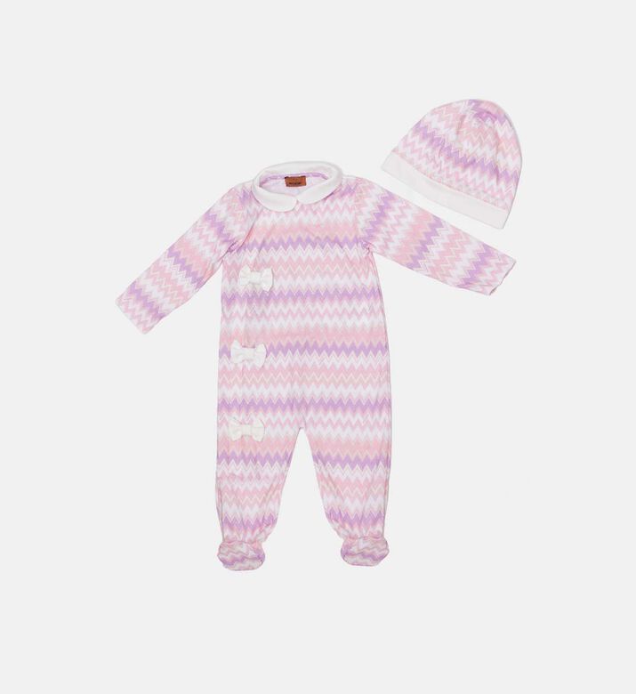 Patterned Romper Hat Set