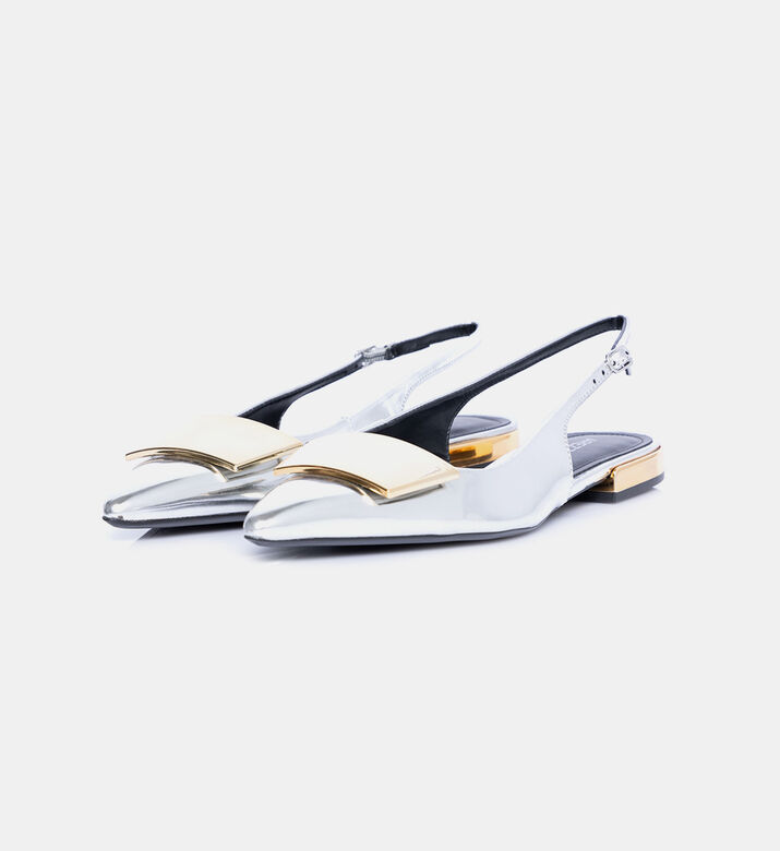 Metallic Leather Slingback