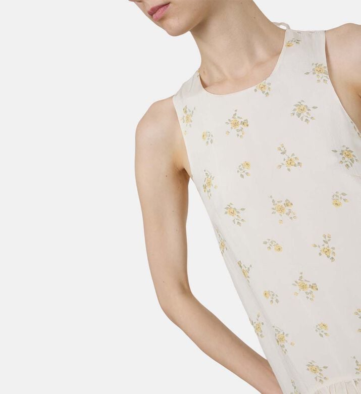 Floral-print Sleeveless Midi Dress Floral-print Sleeveless Midi Dress
