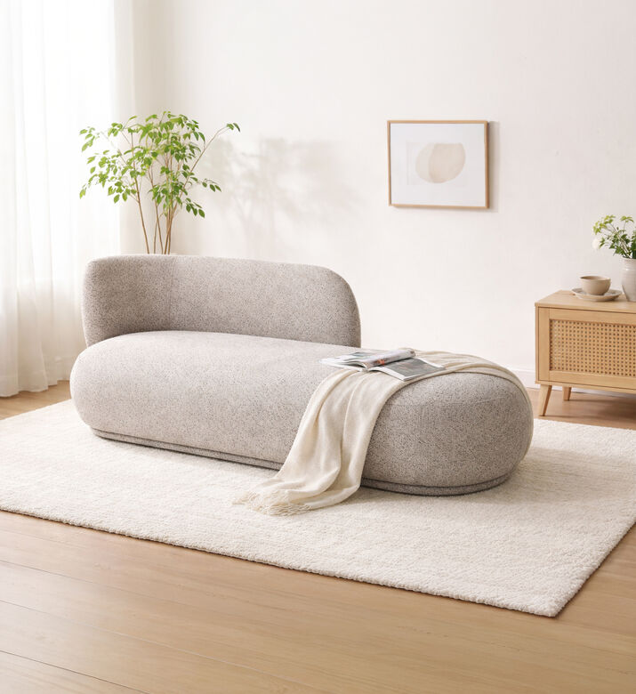 Home Deco and More Lectus Serpentine Lounge Sofa, Grey, Packshot View
