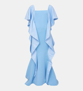 فستان كشكش غير متناسق على الجانبين