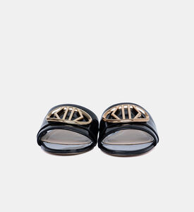 Patent Leather Metal-detail Slides
