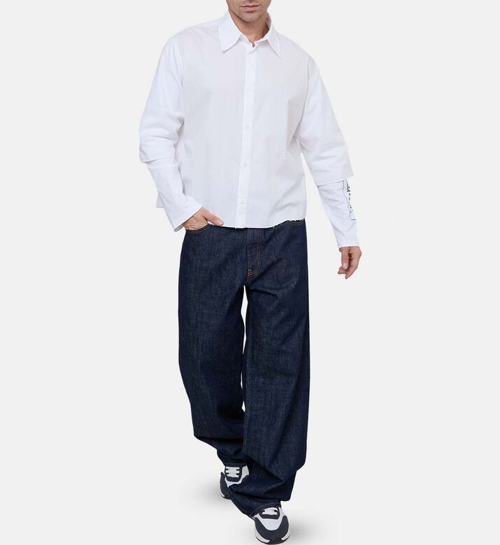 Long-sleeved Cotton Shirt With Sleeve Logo