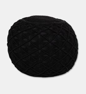 Home Deco and More Lara Natural Cotton Pouf, Packshot View