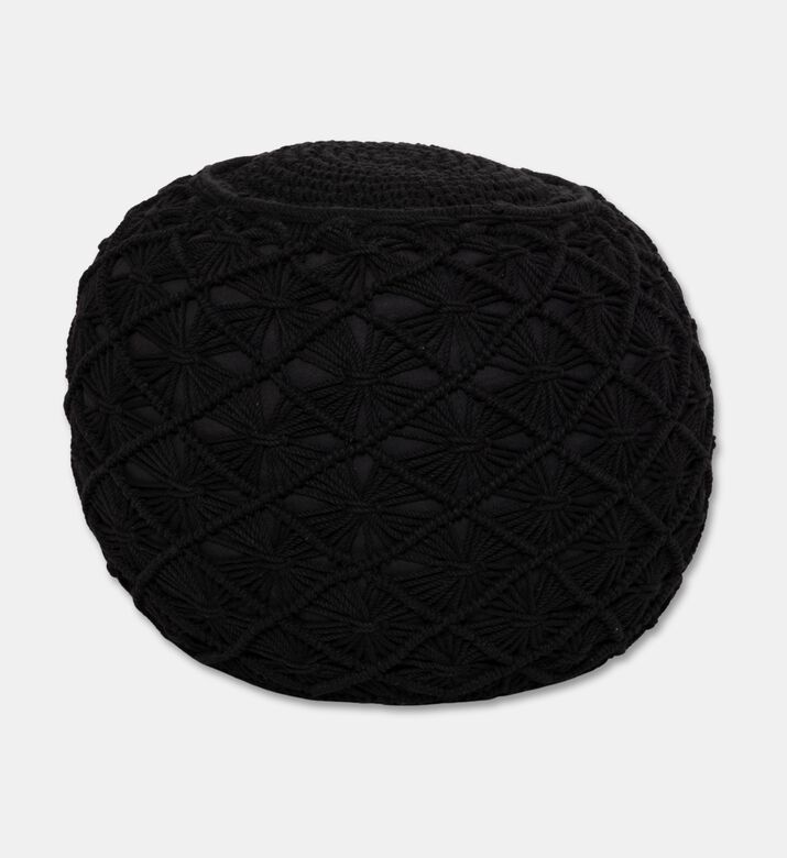 Home Deco and More Lara Natural Cotton Pouf, Packshot View