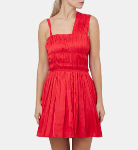 Roselie Pleated Satin Mini Dress Roselie Pleated Satin Mini Dress
