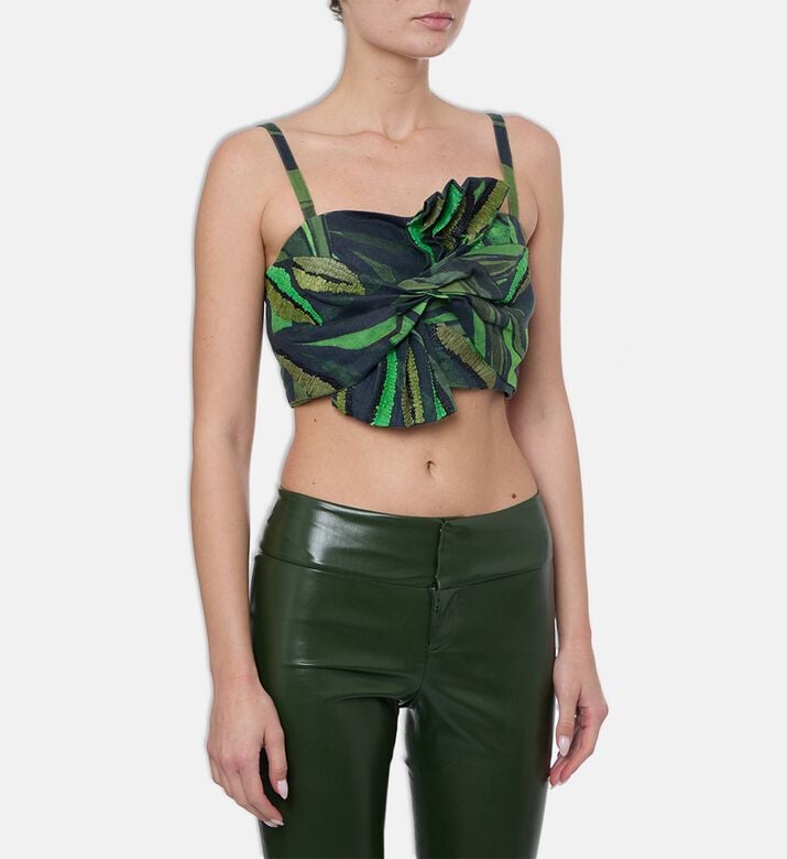 Farm Rio Coconut Tree Flow Crop Top, Model View