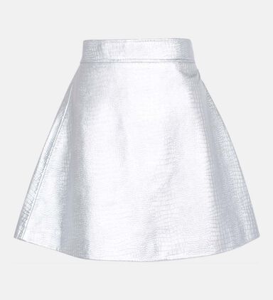 Jaina Metallic Leather Skirt