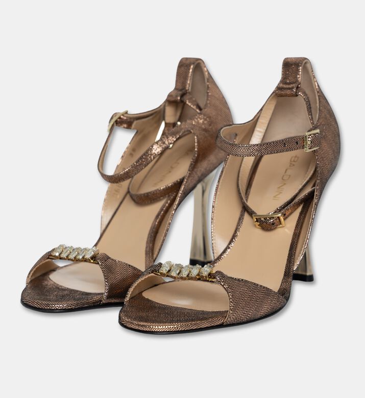 Baldinini Metallic Two Strap Ankle Sandals, Packshot View