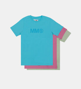 طقم تيشيرت قطن بطبعة لوغو 3 قطع