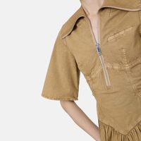 Zip Closure Flared Mini Dress