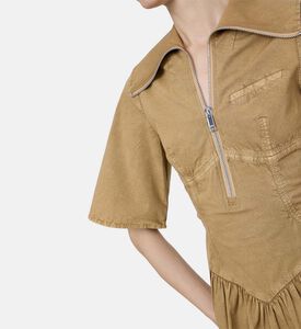 فستان قصير واسع بسحاب إغلاق