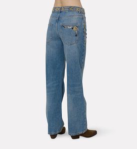 Ba and Sh Embroidered Straight-leg Jeans, Model View