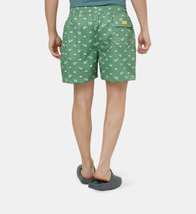 سروال سباحة لوكا بطبعة أوراق شجر