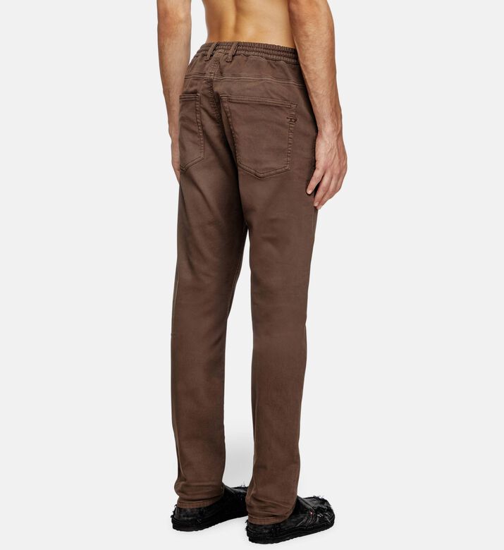Diesel Relaxed-fit Drawstring Denim Pants, Brown, 32, Model View