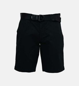 Modern Cotton Twill Belted Shorts