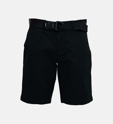 Modern Cotton Twill Belted Shorts